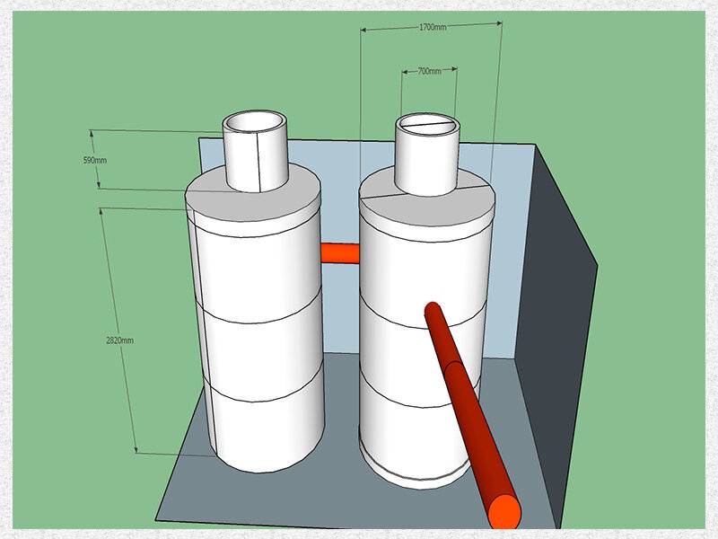 Септик из колец схема
