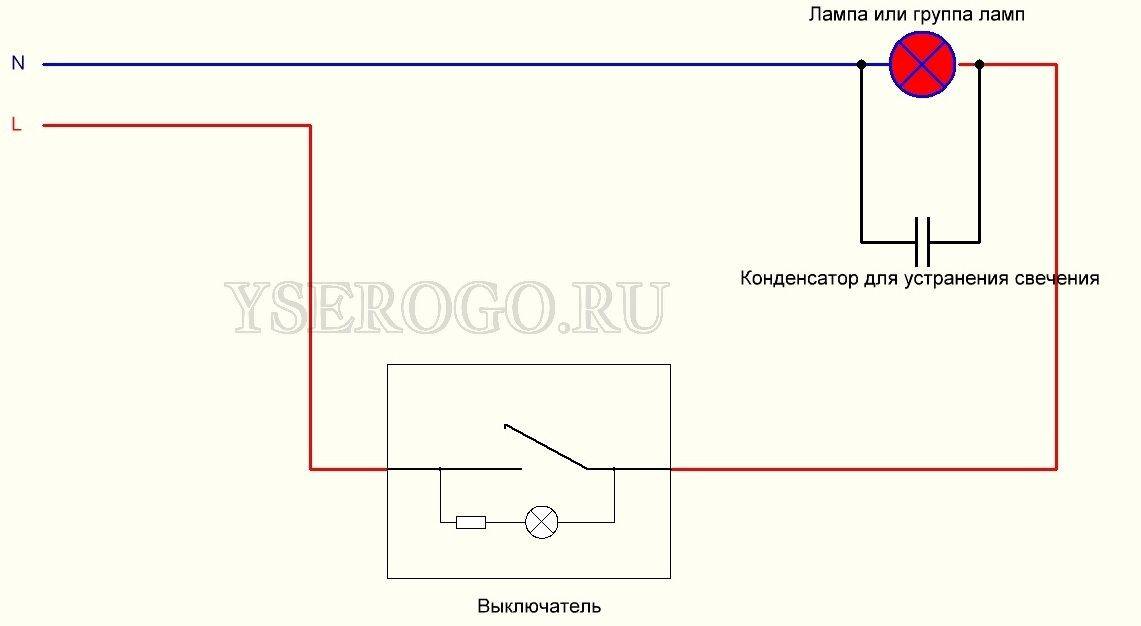 Почему моргает светодиодная лампочка при выключенном свете