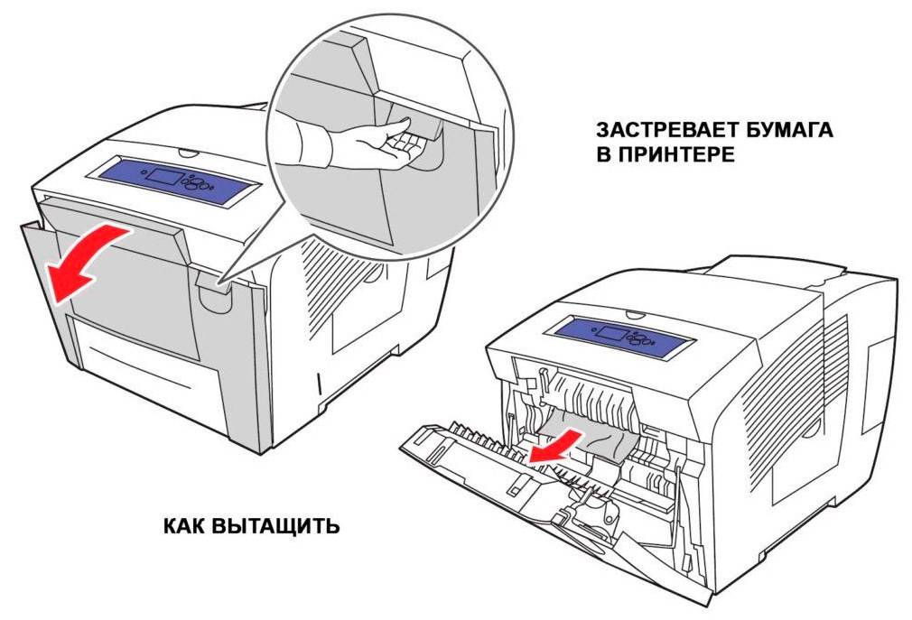 В принтере застряла бумага, как вытащить, что делать