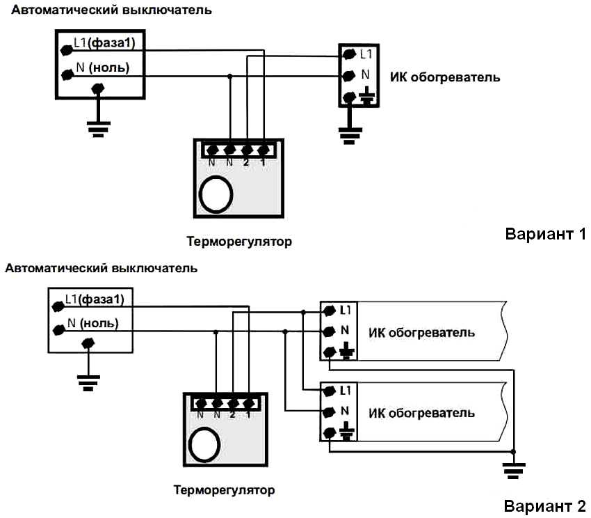 Схема инфракрасного обогревателя