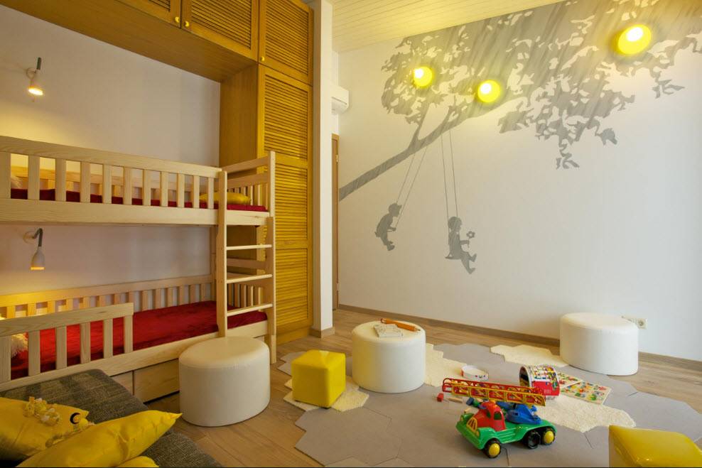 Покраска стен в детской: фото вариантов дизайна интерьера, трафареты, идеи для комнат мальчиков и девочек, а также в группе в саду