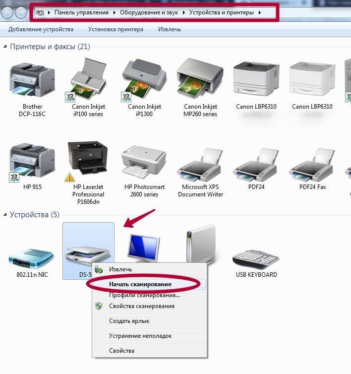 Как с принтера сканировать документ на компьютер