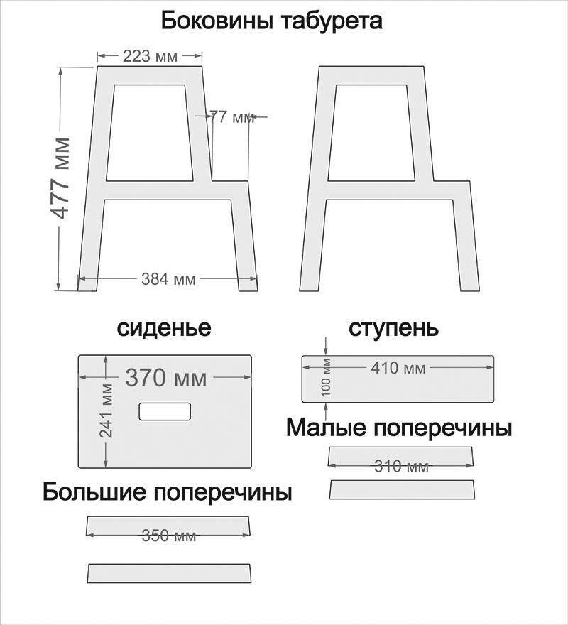 Стул стремянка своими руками, чертежи: деревянного трансформера, табурета-стремянки, раскладного стула-лестницы