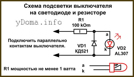 Как сделать подсветку выключателя своими руками - морской флот