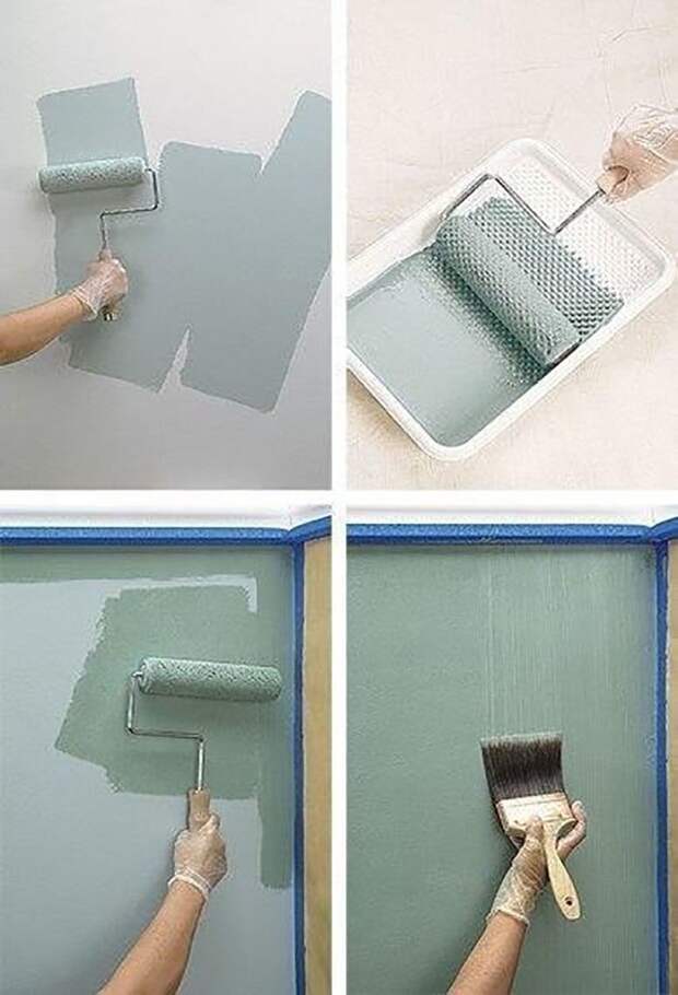 Покраска стен водоэмульсионной краской своими руками: дизайн, идеи, фото