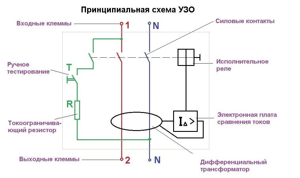 Дифавтомат на схеме