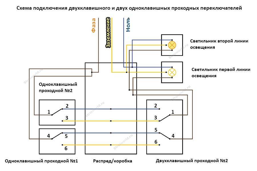 Схема подсоединения переключателя