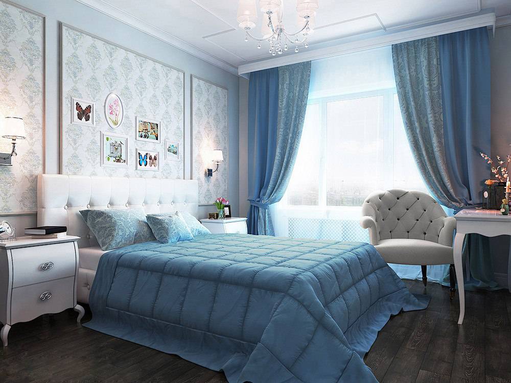 Голубая спальня: 140 фото лучших новинок дизайна спальни