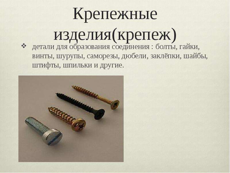 Классификация (виды) болтов и гаек