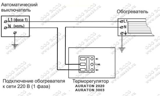 Схема подключения термостата timberk