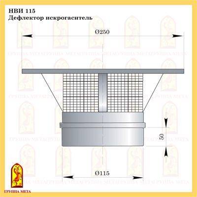 Искрогаситель на дымоход для бани чертеж