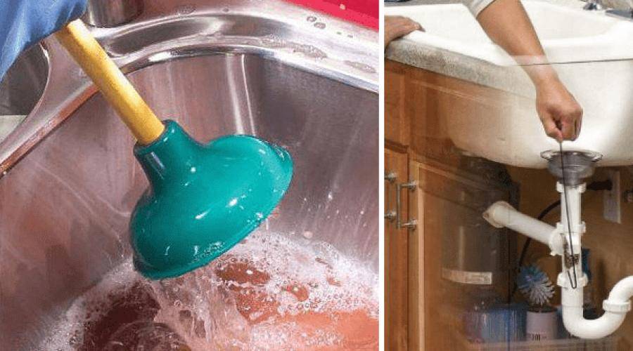 Устраняем засор в раковине на кухне: что делать если вода не уходит