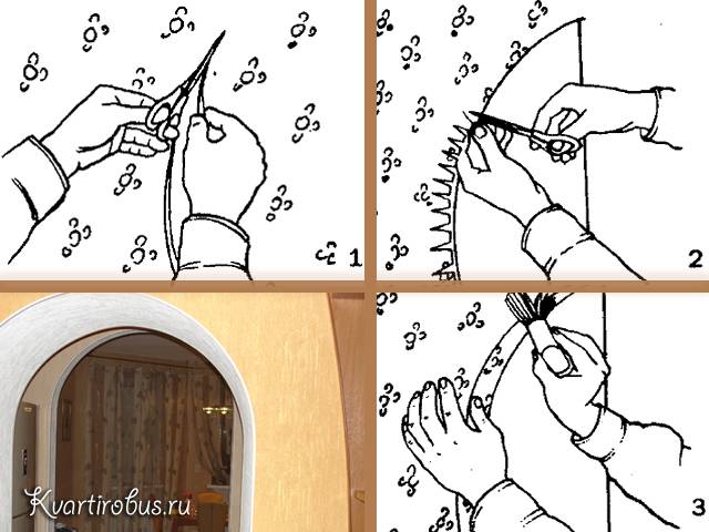 Пошаговая инструкция, как обклеить арку обоями