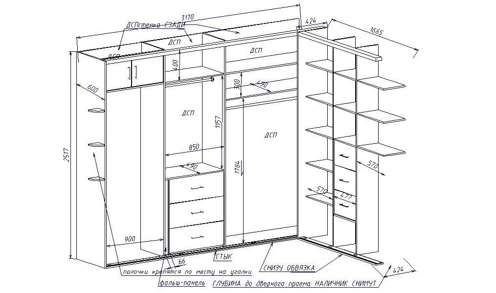 Угловой шкаф-купе своими руками (31 фото): как сделать, чертежи и схемы сборки