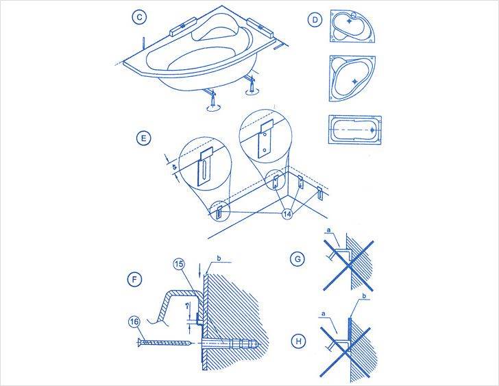 Установка акриловой ванны своими руками: монтажное руководство и лучшие схемы