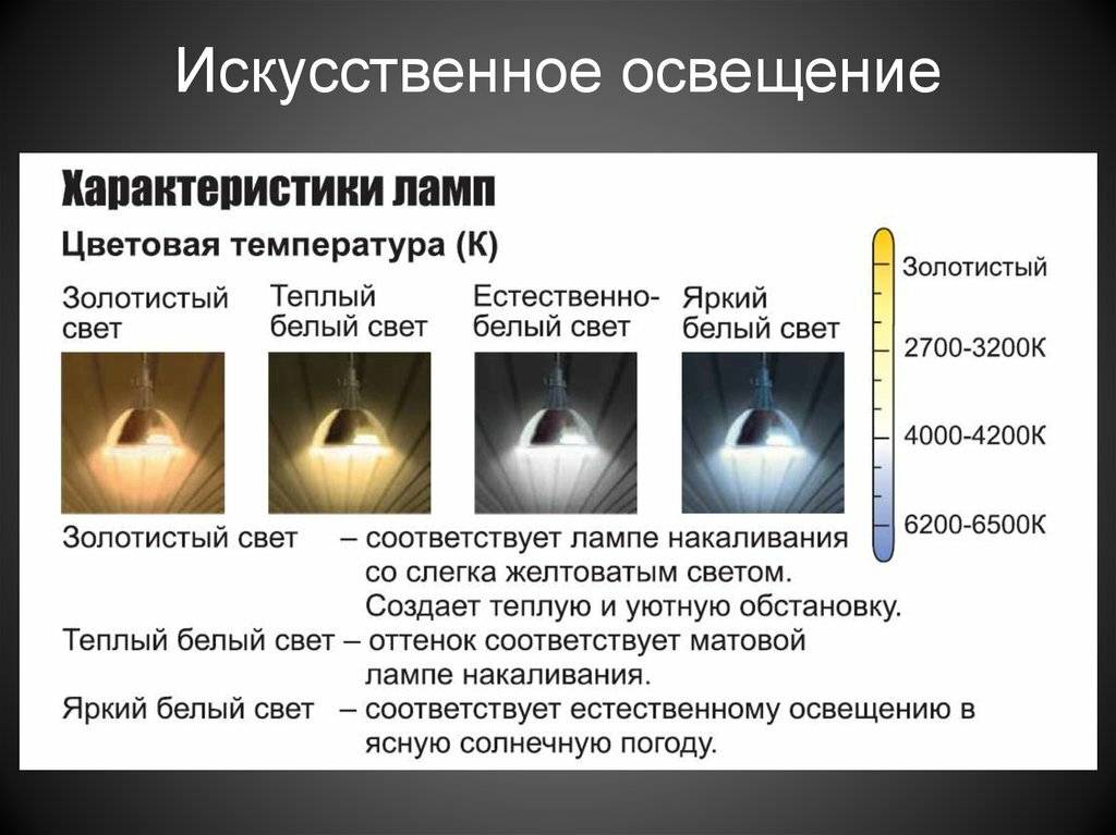 Что такое цветовая температура света - выбор ламп освещения