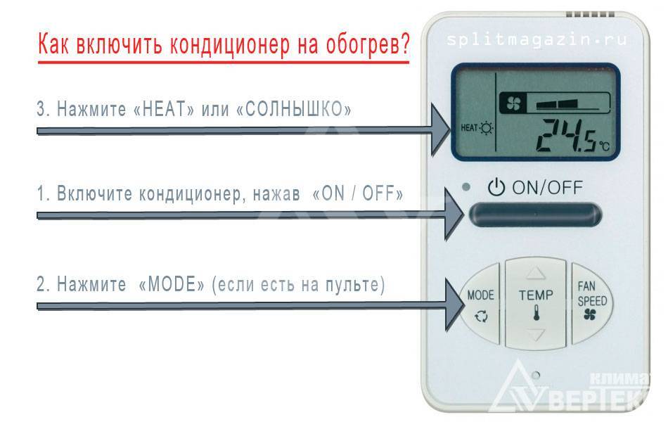 Как включить кондиционер на тепло – 100 % понятная для всех инструкция