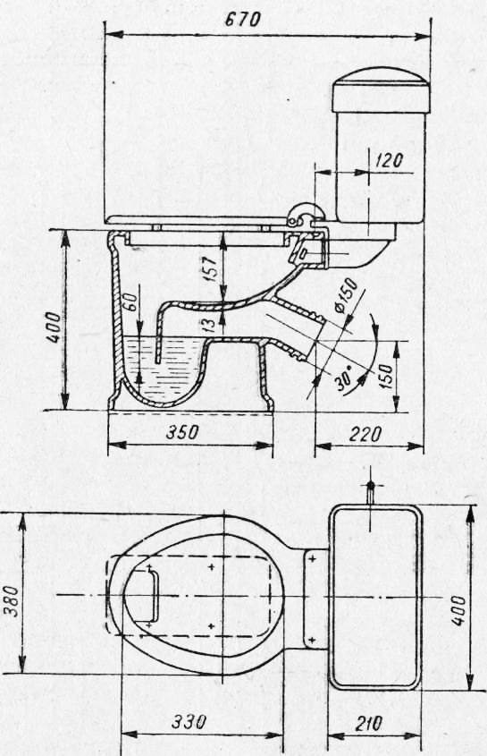 Советский унитаз схема