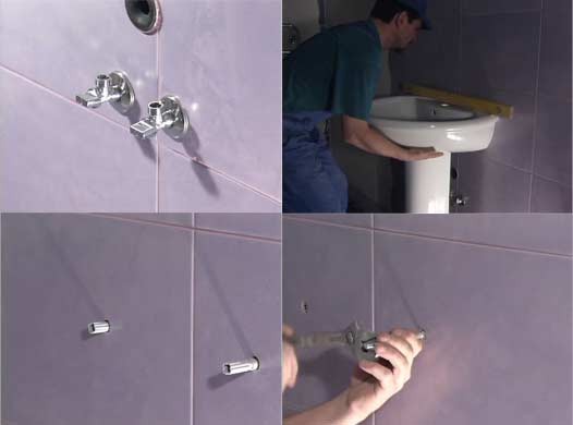 Как закрепить раковину в ванной к стене?