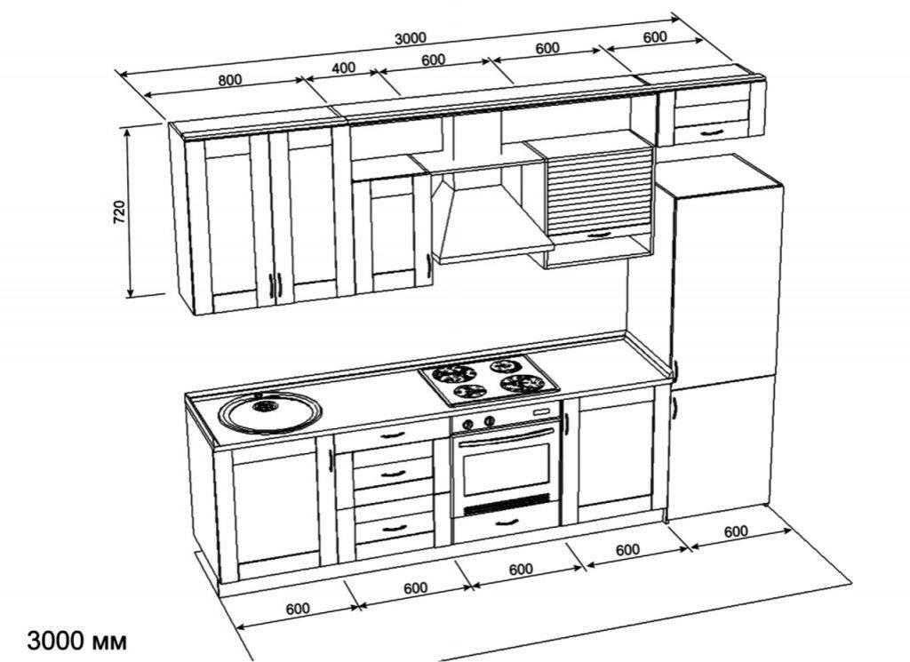 Кухонный гарнитур своими руками, чертежи и схемы
