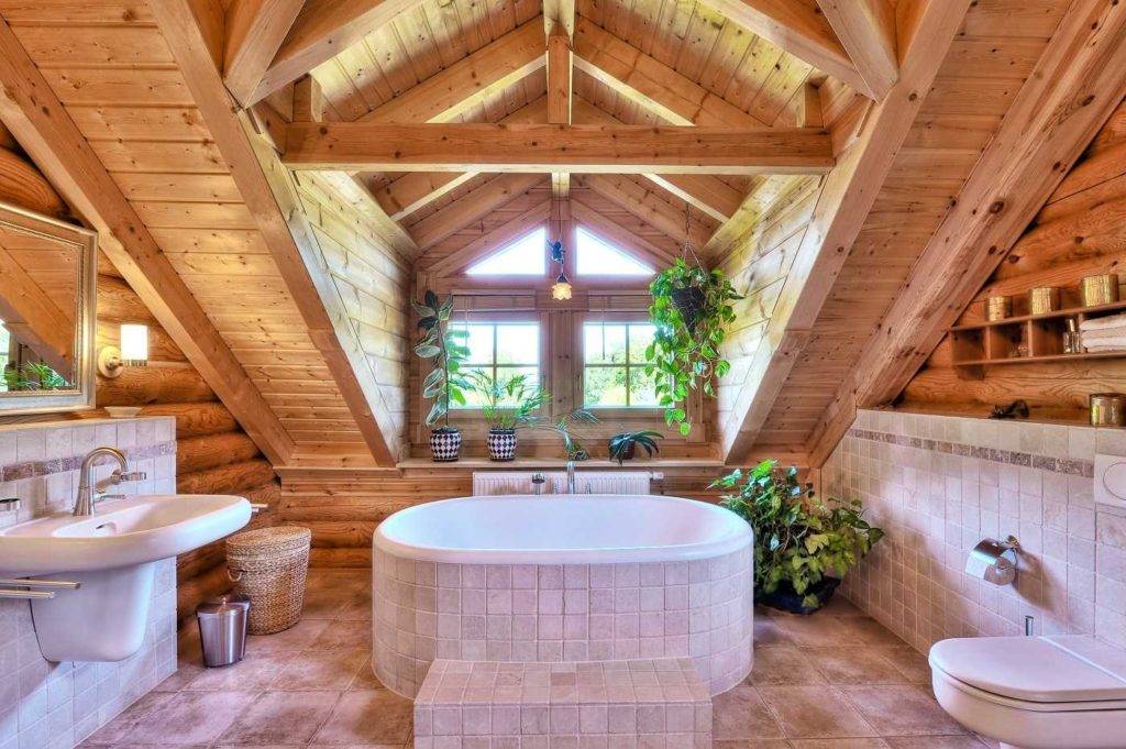 Ванная комната в деревянном доме: правила обустройства и отделки