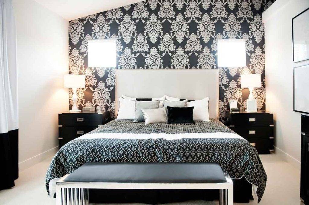 Комбинирование обоев в спальне: 145 примеров оформления и дизайна с фото, советы по выбору комбинированных обоев