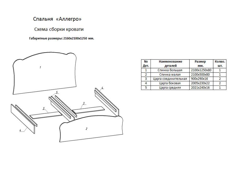 Кровать схема к слову