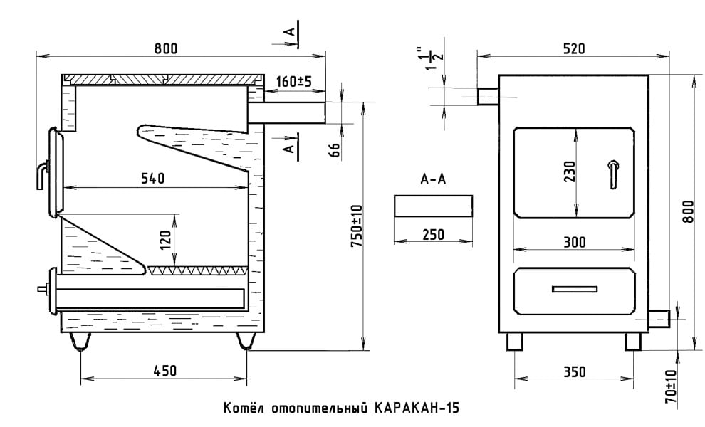 Схема твердотопливного котла