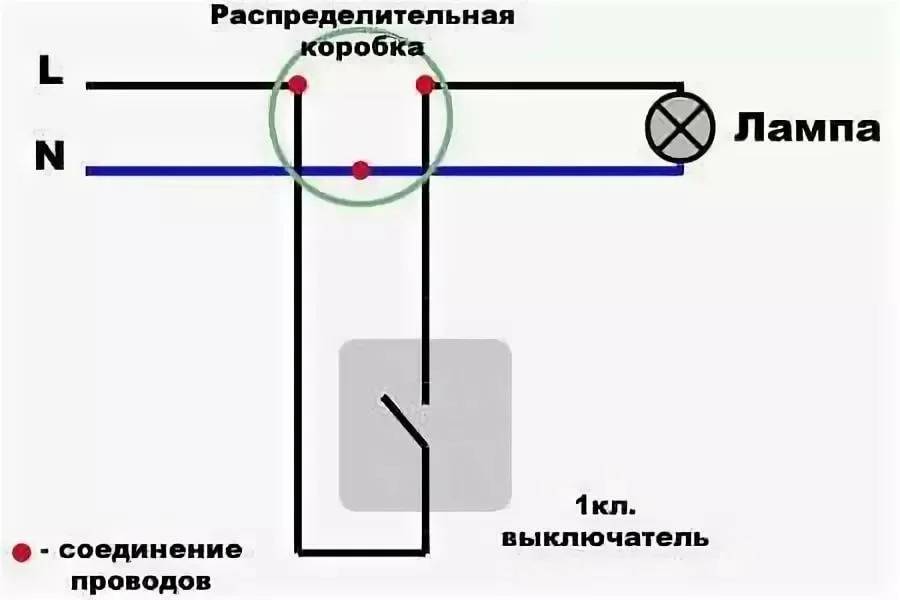 Схема подключения светильника через выключатель - tokzamer.ru