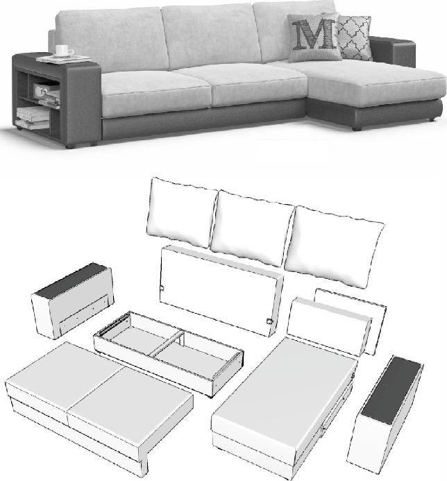 Как разобрать угловой диван для перевозки схема