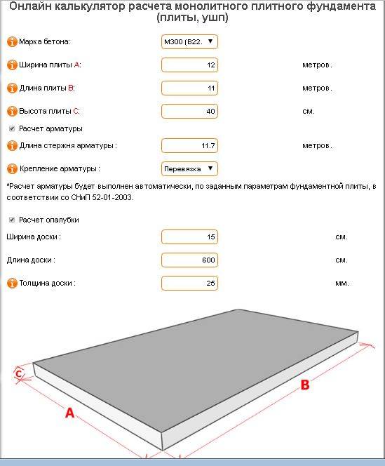 Калькулятор расчета оптимальной толщины монолитной фундаментной плиты - с необходимыми пояснениями