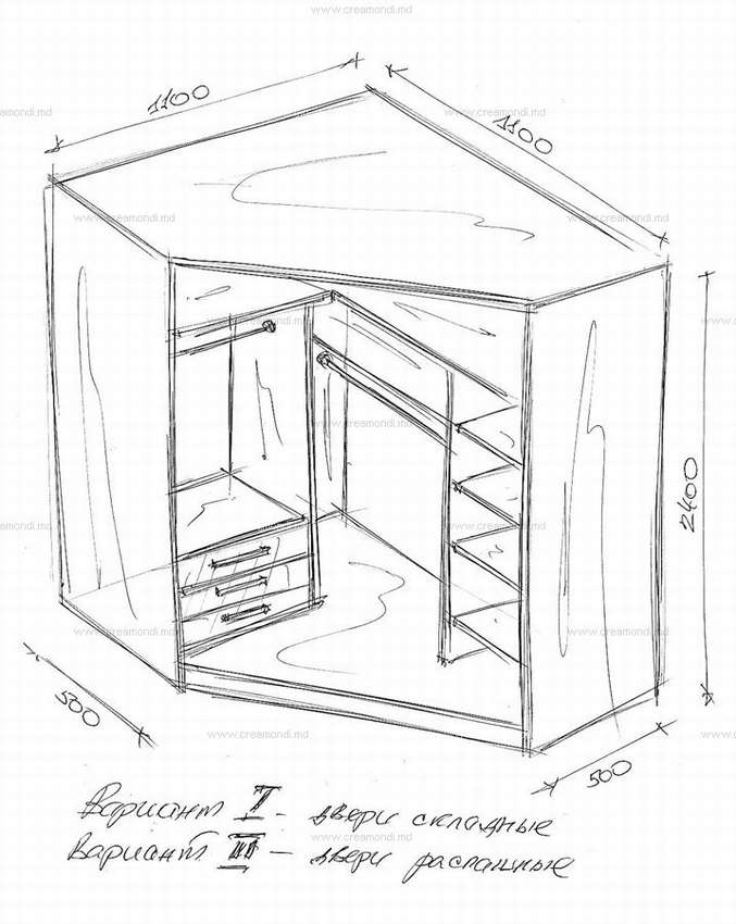 Угловой шкаф своими руками: чертеж и схема с размерами, пошаговая инструкция, эскизы в прихожую или спальню