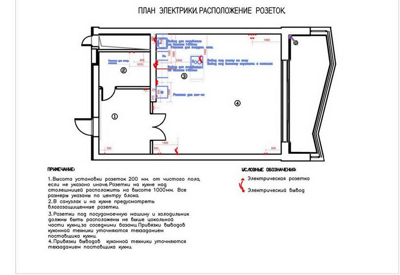 Проводка в спальне схема