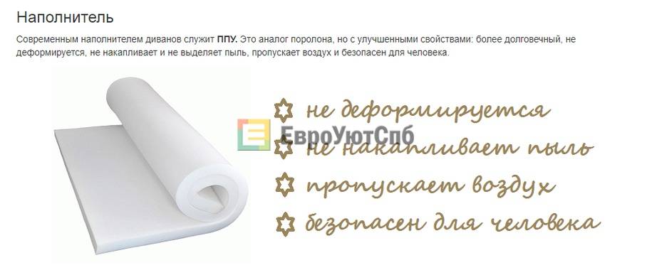 Наполнитель ппу для диванов — что это такое, его плюсы и минусы