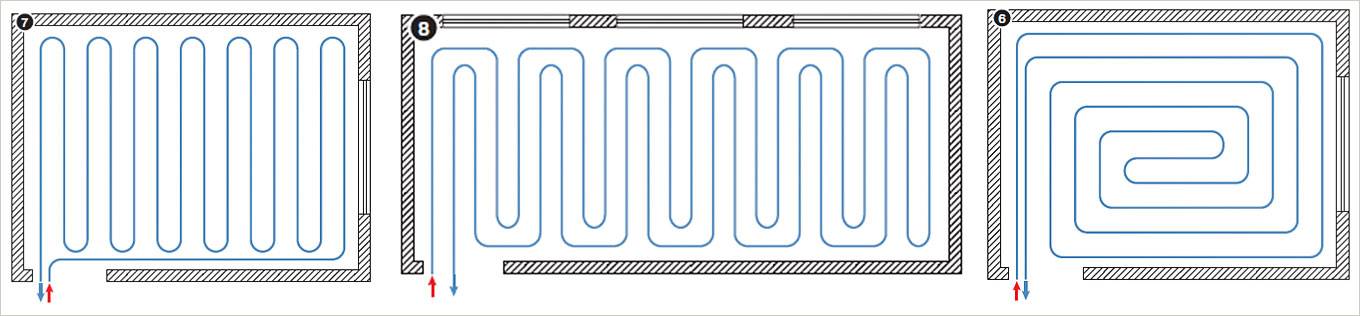Улитка теплый пол схема шаг укладки