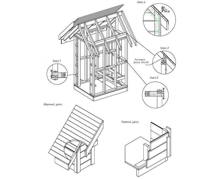Схема уличного туалета своими руками из дерева чертежи и размеры и фото