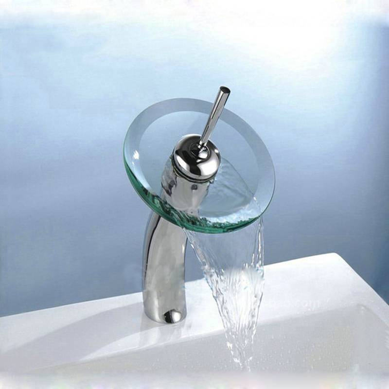 Каскадный смеситель (50 фото) — стеклянный кран-водопад для раковины и ванны с подсветкой, особенности излива «каскад» и отзывы