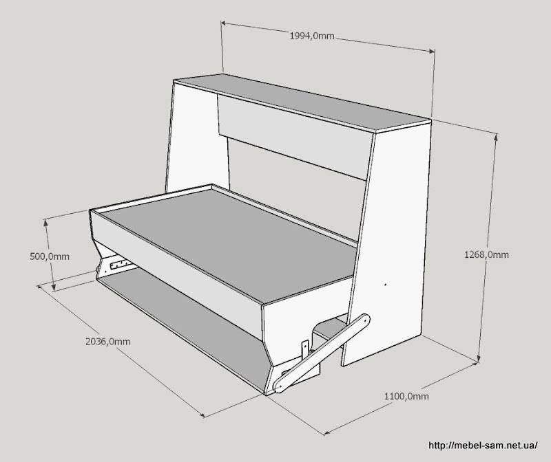 Чертежи шкафа-кровати для сборки своими руками из лдсп