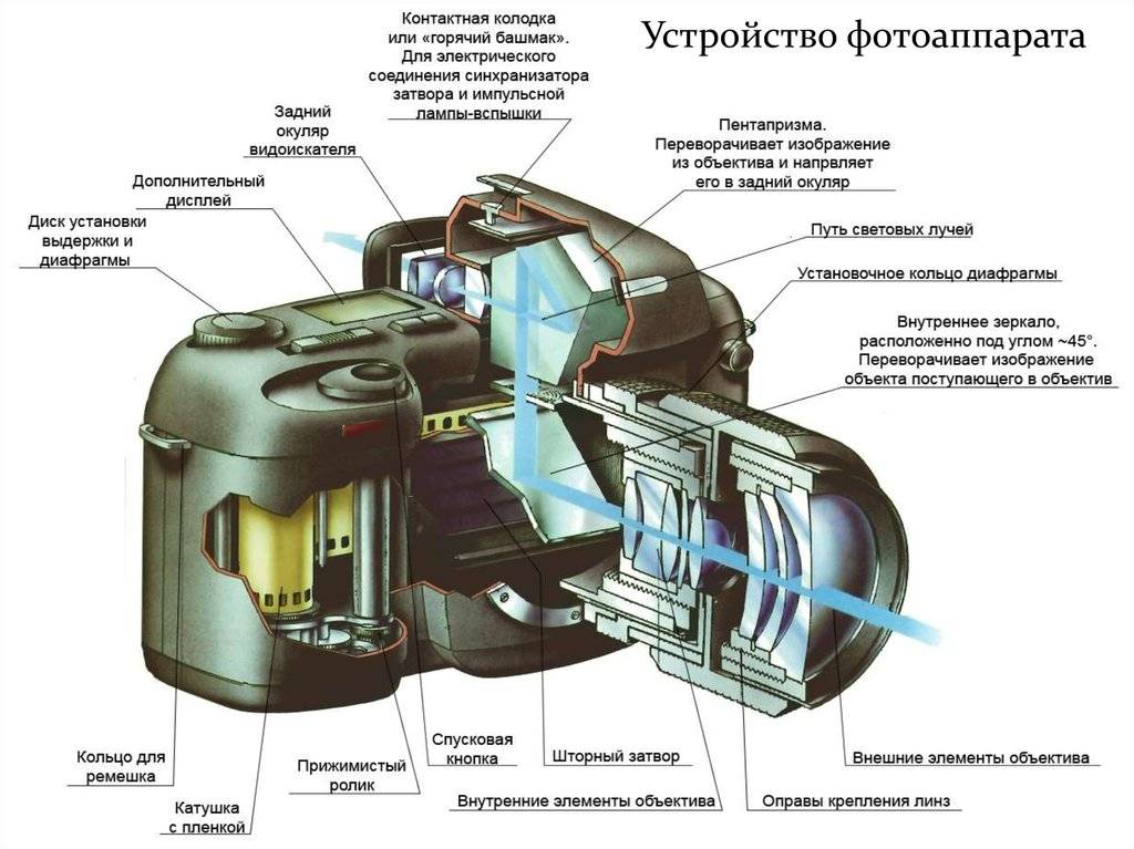 Схема устройства и принцип работы основных частей зеркального фотоаппарата