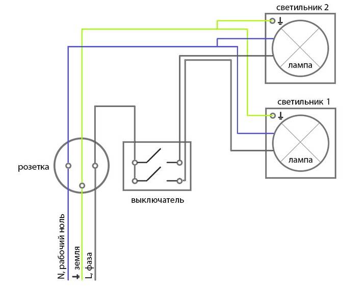 Подключение эл выключателя. Схема подключения двойной выключатель 2 лампочки 2 розетки. 2 Лампочки 2 выключателя 1 розетка схема подключения. Схема подключения 2 розетки 1 выключателя и 2 лампы. Схема расключения бра с выключателем.