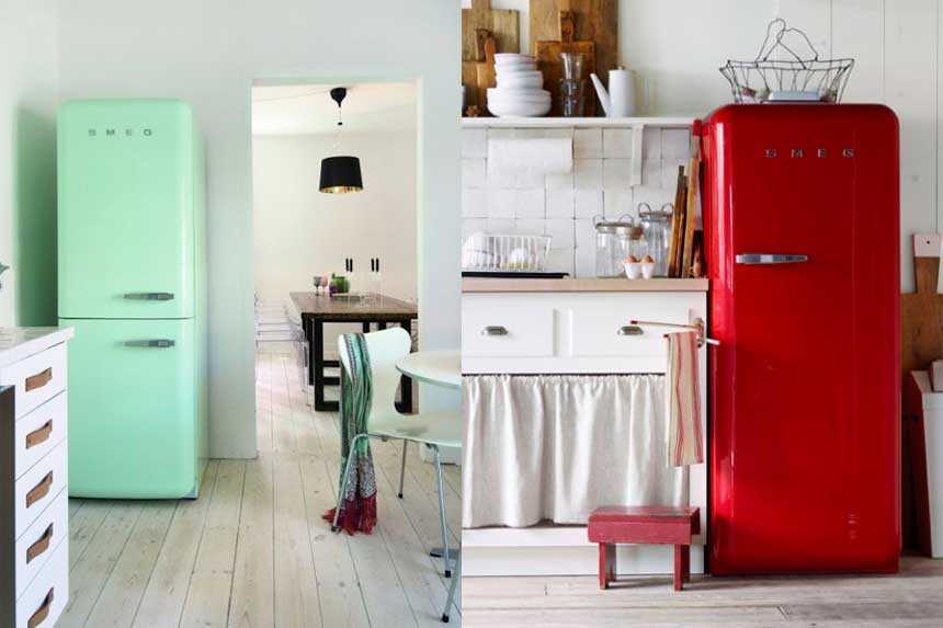 Холодильник в стиле ретро: плюсы и минусы, интерьер кухни