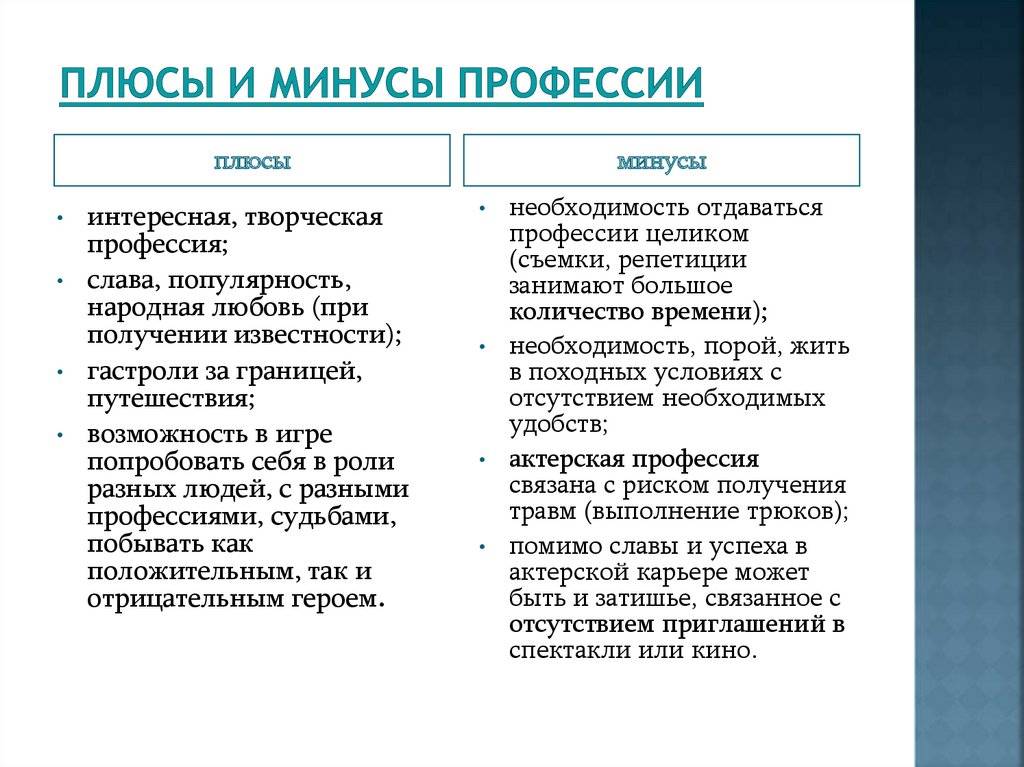 Плюсы и минусы проекта