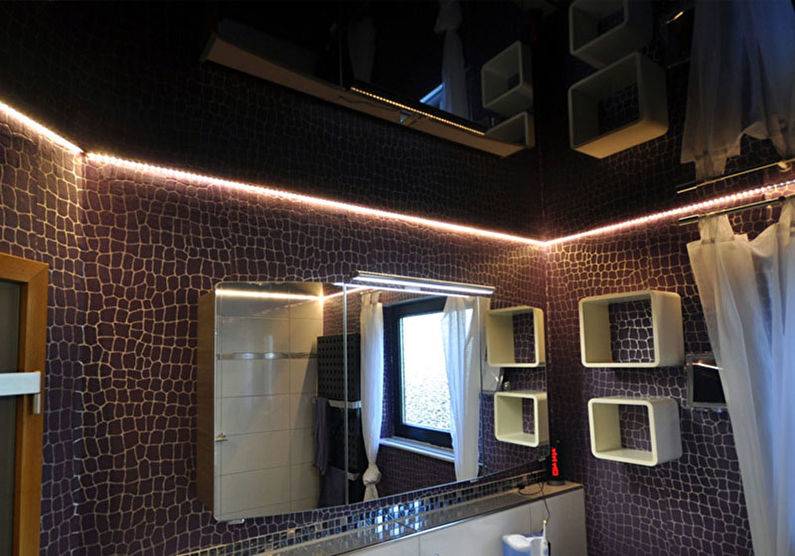 Подсветка в ванной комнате — монтаж светодиодного типа своими руками