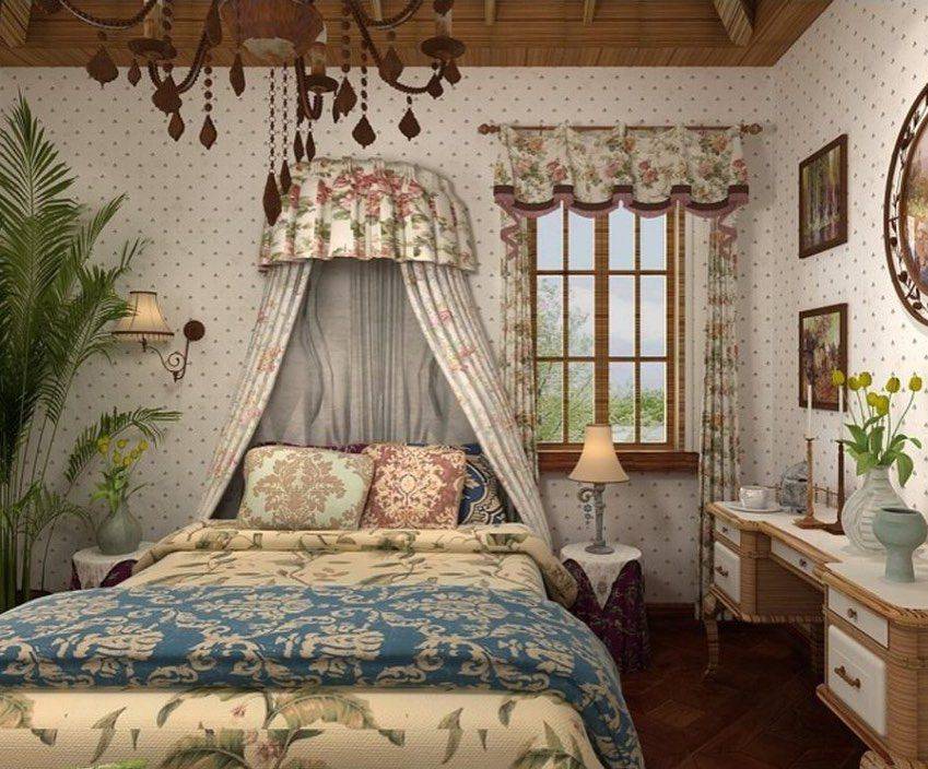 Спальня в деревенском стиле обеспечит максимальный комфорт