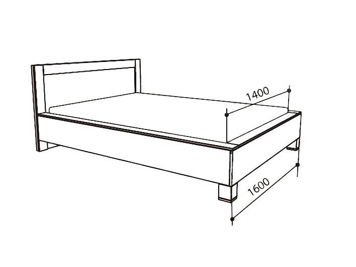 Кровать односпальная чертеж с размерами